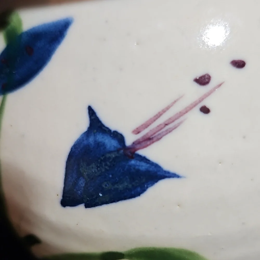 VTG Signed PSS 92 Hand Thrown Studio Art Pottery Irises Ceramic Bud Vase